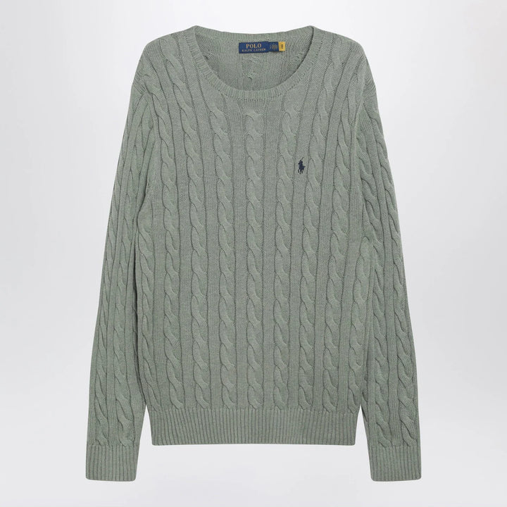 Polo Ralph Lauren - Grey-green cotton cable-knit sweater