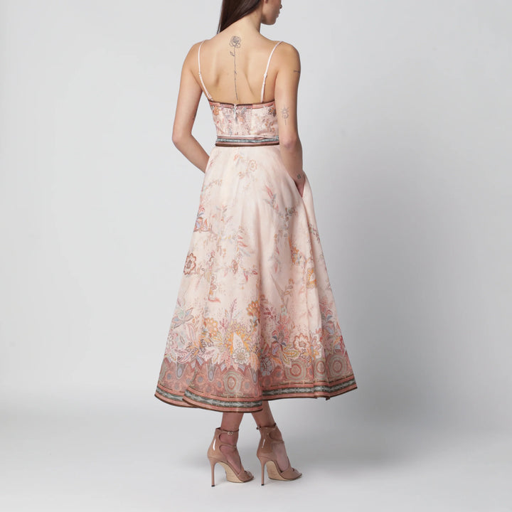 ZIMMERMANN - Pink Alchemy midi dress with paisley pattern