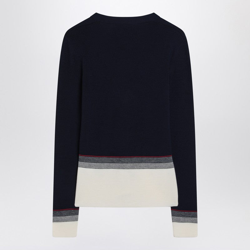 Cardigan with Chez Valentino embroidery in wool