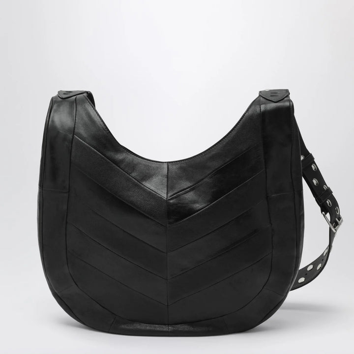Valentino Garavani - Medium Hoboho bag in black chevron-pattern nappa