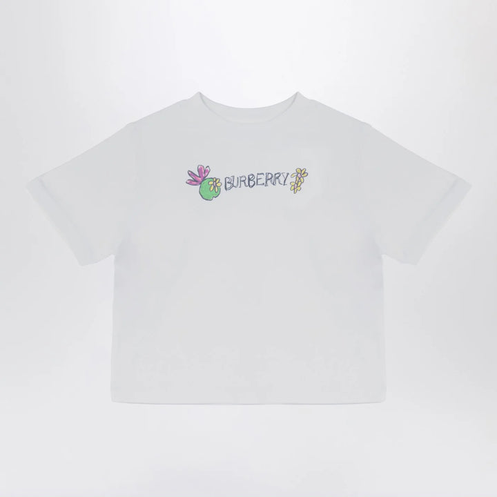 Burberry - White crew-neck T-shirt with logo