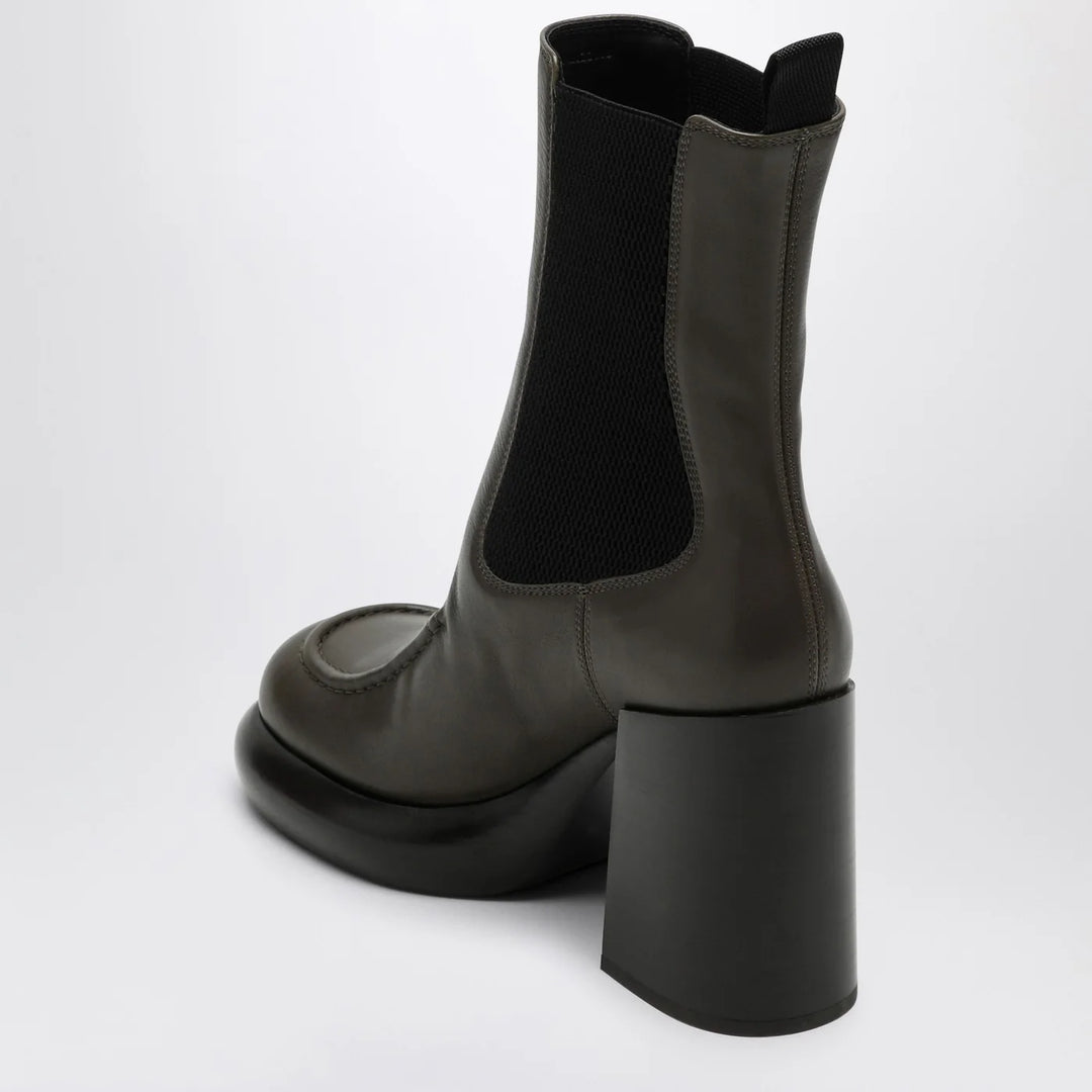 Burberry - Chelsea Wedge boot in dark green leather