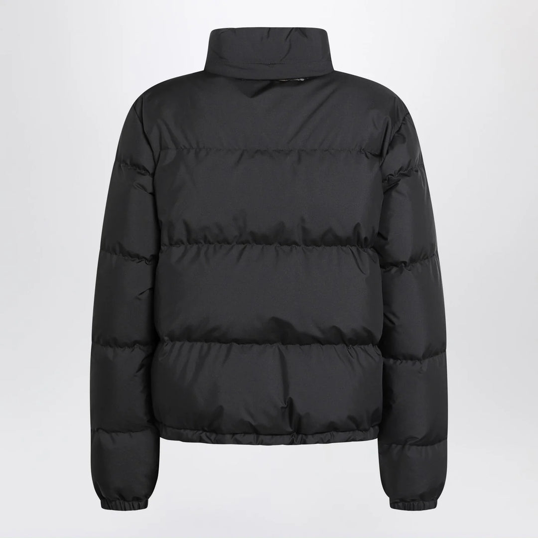 Burberry - Black zip-up puffer jacket with Check detail