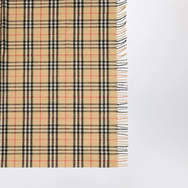 Burberry - Sand beige Check wool scarf