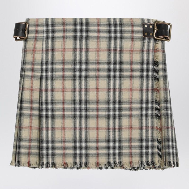 Skirts Burberry - Beige wool mini kilt with Check pattern - 8 UK Brand