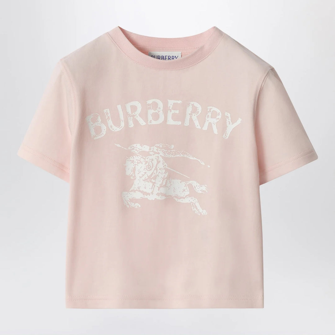 Burberry - Pink stretch cotton T-shirt with EKD