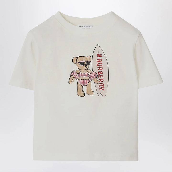 Burberry - White T-shirt with surfing teddy bear
