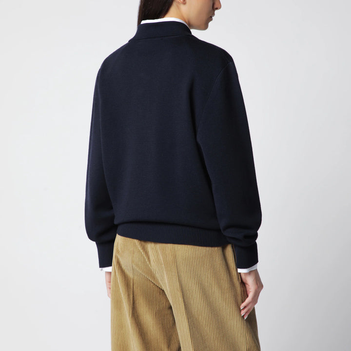 Róhe - Navy Blue Merino Wool Polo Shirt