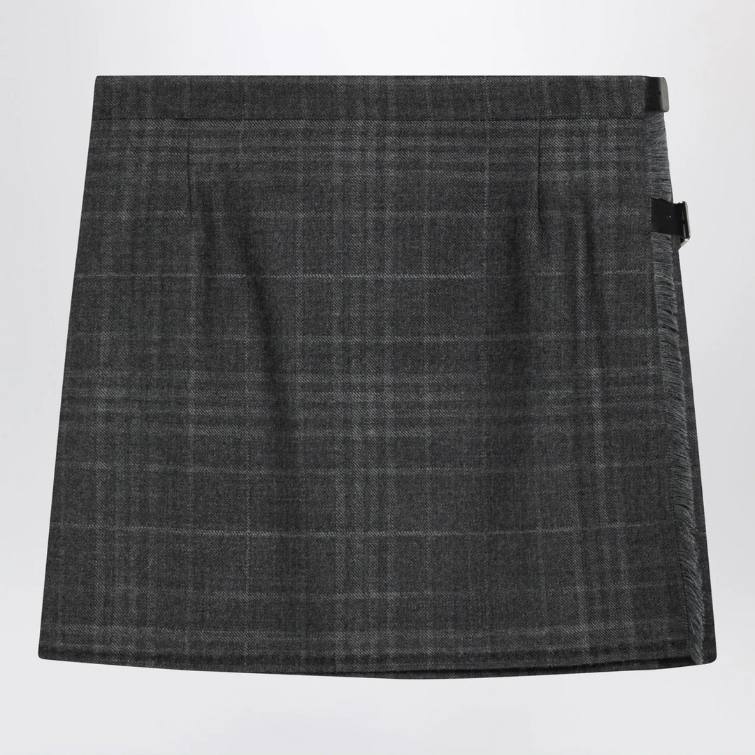 Balenciaga - Grey shadow-effect tartan mini skirt