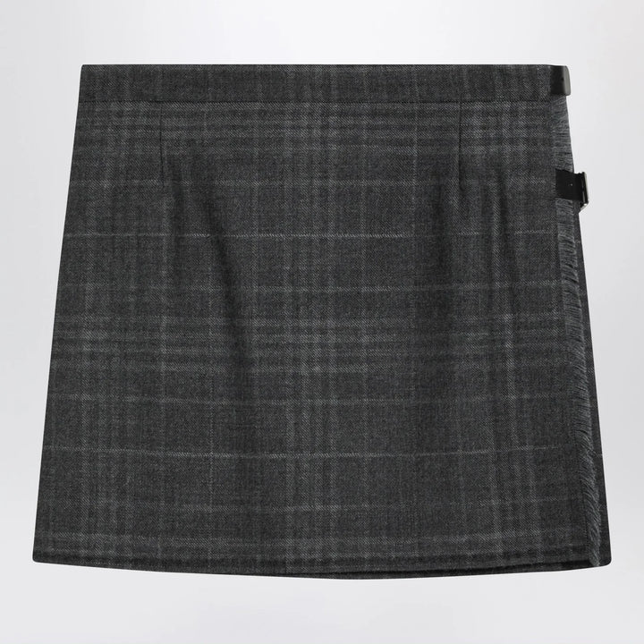 Balenciaga - Grey shadow-effect tartan mini skirt