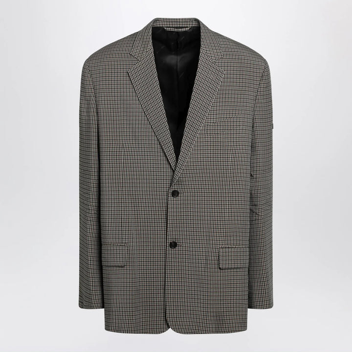 Balenciaga - Khaki and brown gingham jacket