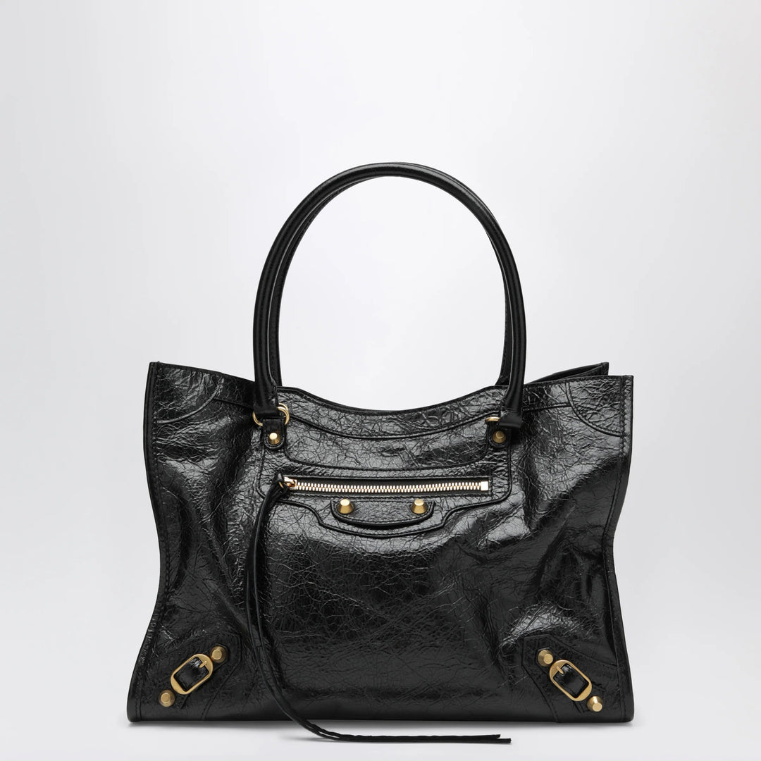 Balenciaga - Le City small lambskin leather tote bag in black