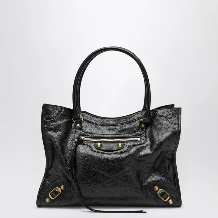 Balenciaga - Le City small lambskin leather tote bag in black