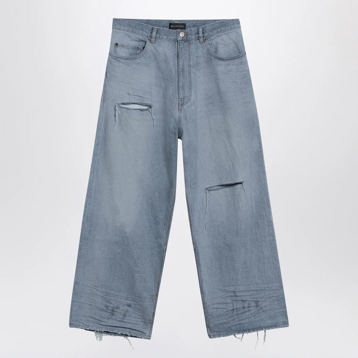 Balenciaga - Light blue baggy jeans with rips