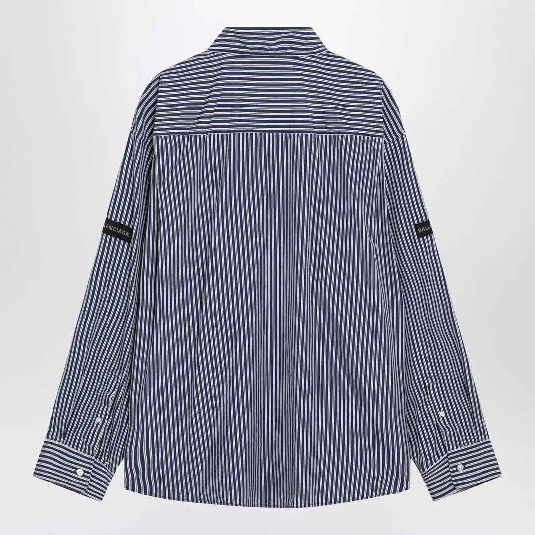 Balenciaga - Oversize navy blue and white striped shirt Brand Shirt