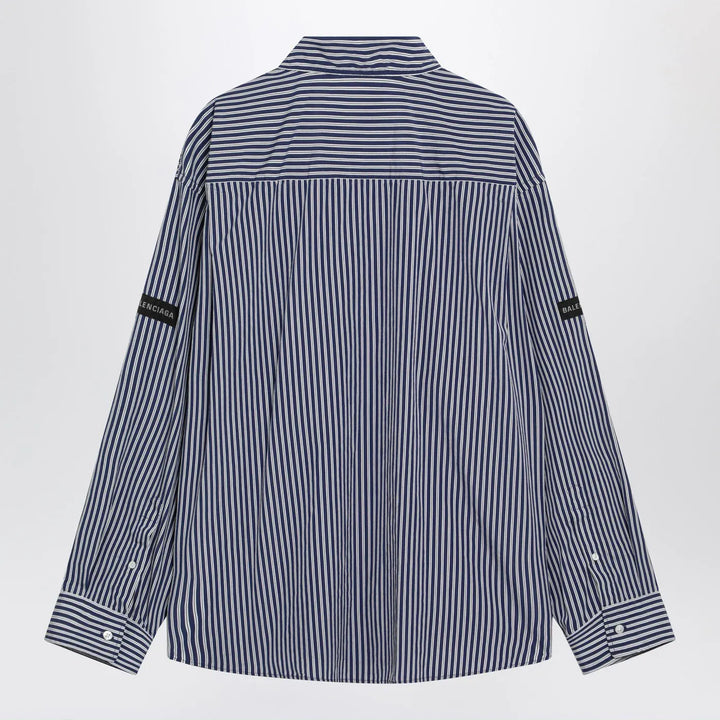 Balenciaga - Oversize navy blue and white striped shirt Brand Shirt