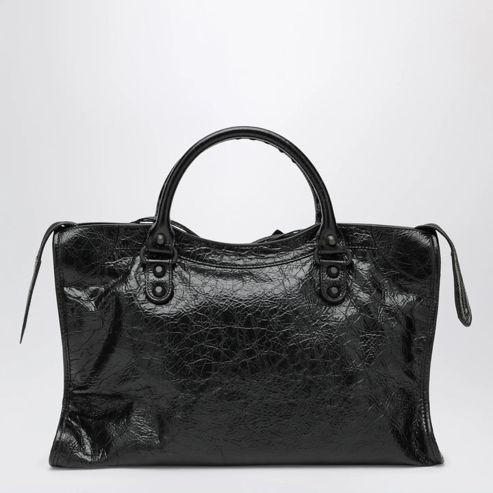 Balenciaga - Le City Medium lambskin leather handbag in black