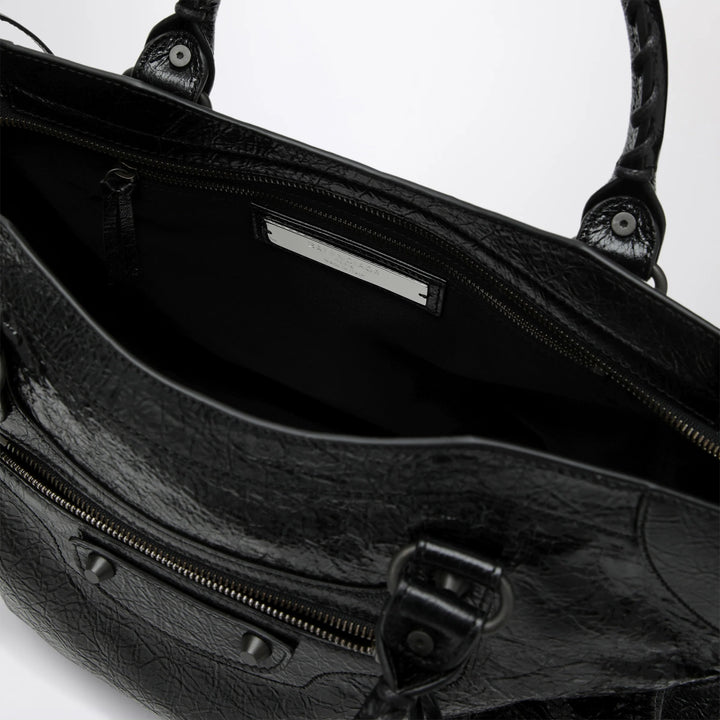 Balenciaga - Le City Medium lambskin leather handbag in black