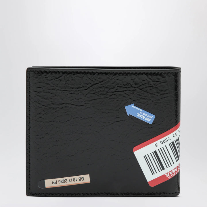 Balenciaga - Cash folded square lambskin wallet in black