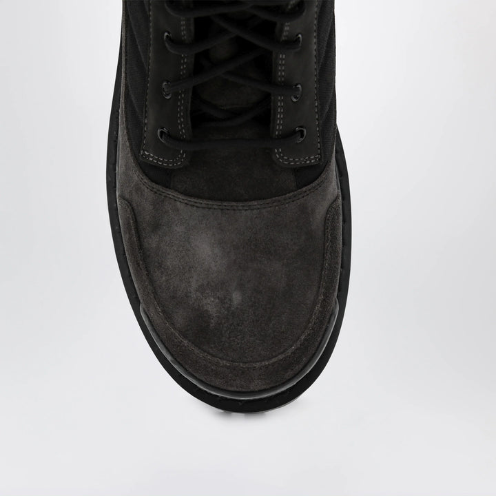 Balenciaga - Combat Strike low lace-up suede boots brown/black