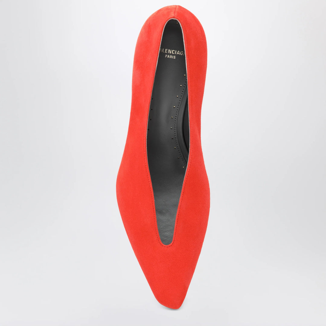 Balenciaga - Duchesse 90 mm suede goatskin pumps in tangerine