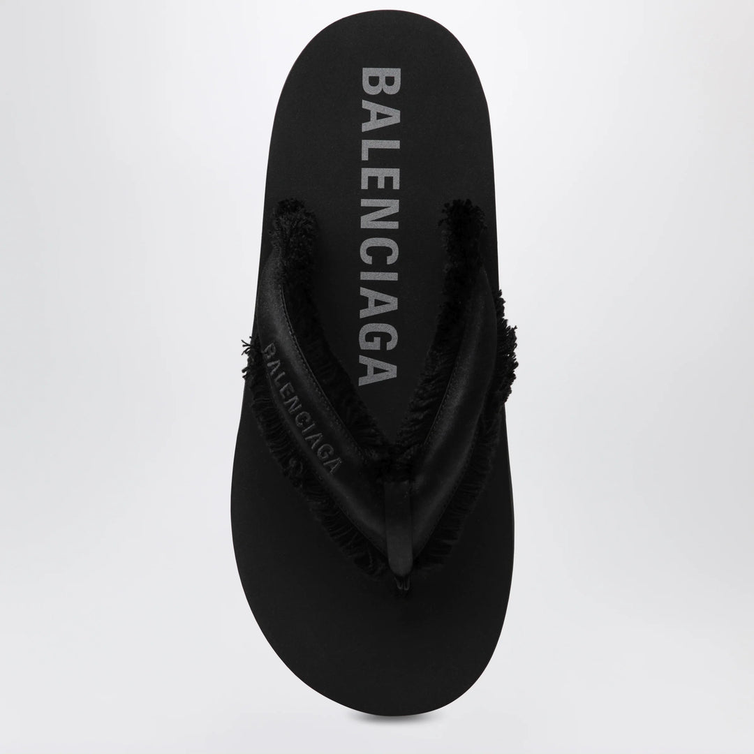 Balenciaga - Jet Lag thong sandals in black satin