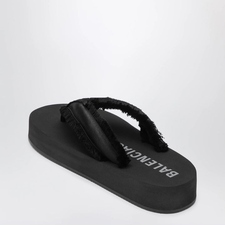 Balenciaga - Jet Lag thong sandals in black satin