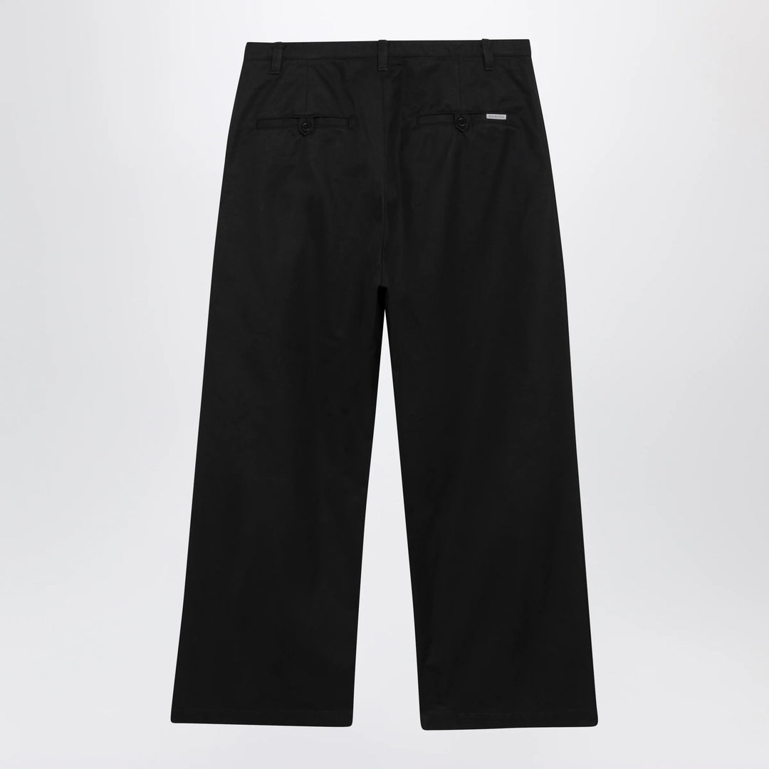 Balenciaga - Black cotton twill chino trousers