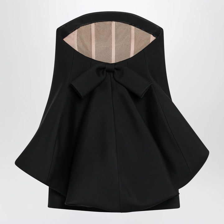 Balenciaga - Mini balloon bustier dress in wool and silk black