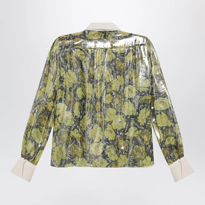 Valentino - Shirt in lurex with Après L’Hiver Poppies print