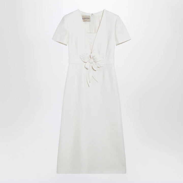 Valentino - Embroidered crepe evening dress in ivory