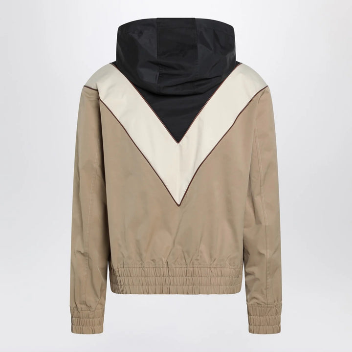 Valentino - Black butter and camel jacket with Vlogo patch