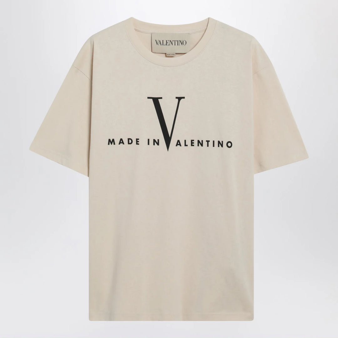 Valentino - Butter-colored “Made In Valentino” T-shirt