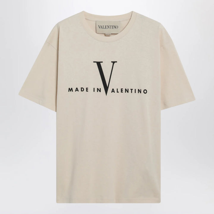 Valentino - Butter-colored “Made In Valentino” T-shirt