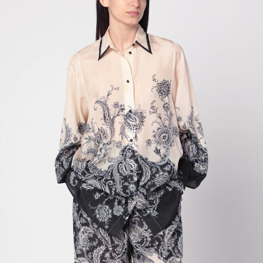 ZIMMERMANN - Cream Rhiannon shirt with fantasy print