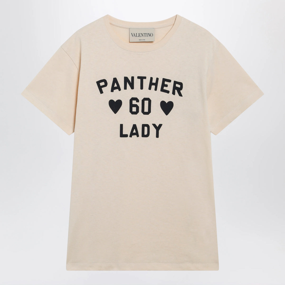 Valentino - Panther Lady cotton jersey T-shirt in birch/black