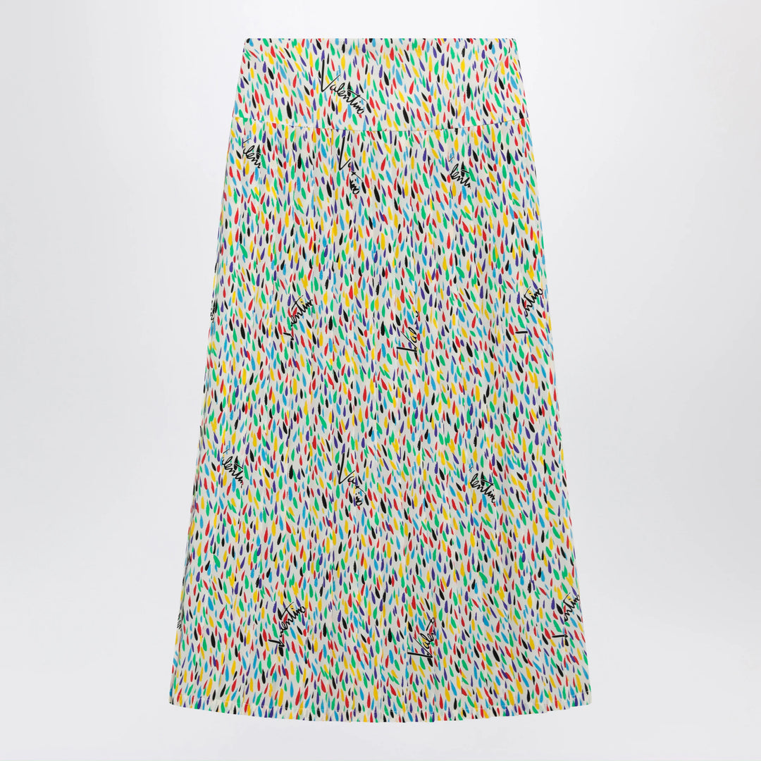 Valentino - Multicolored pleated silk midi skirt
