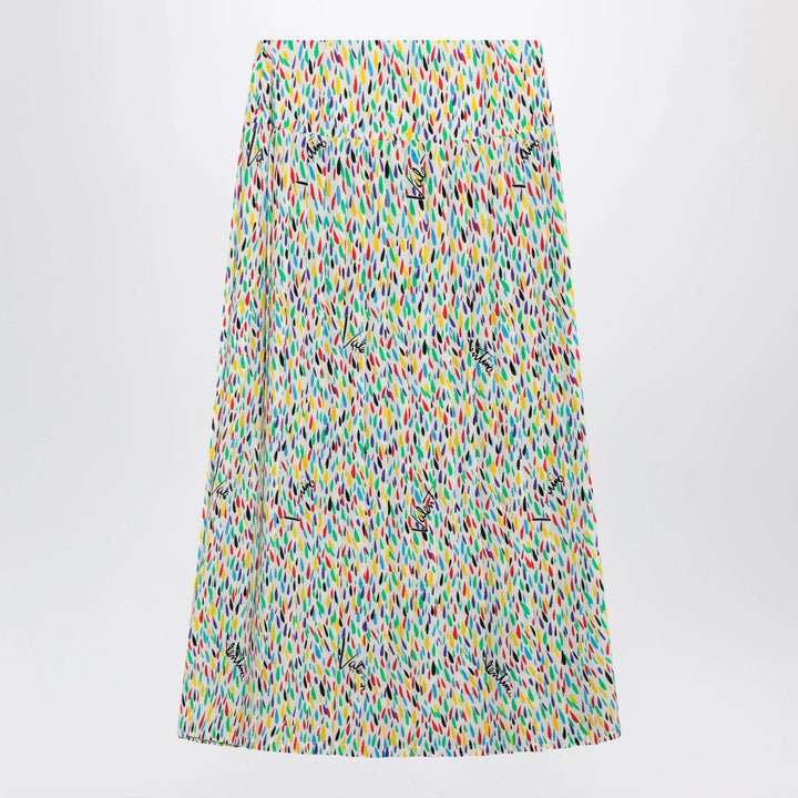Valentino - Multicolored pleated silk midi skirt