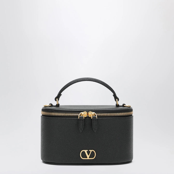 Valentino Garavani - VLogo Signature Mini Vanity Bag in Black Leather