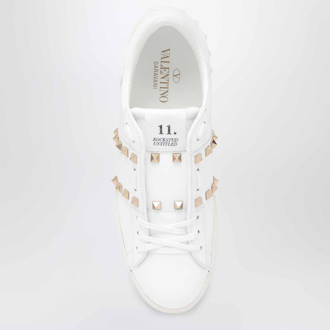 Valentino Garavani - White leather Rockstud zip card holder