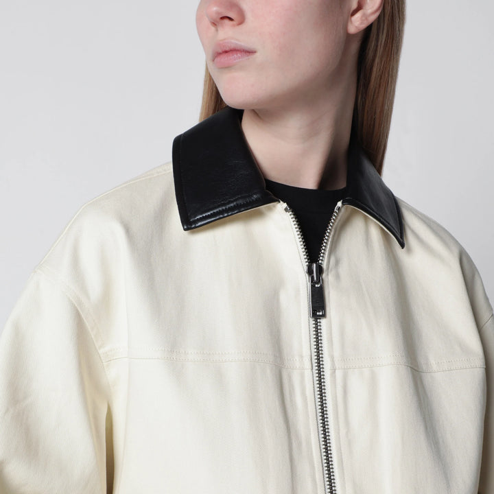 ANINE BING - Holden zip jacket in cotton, white