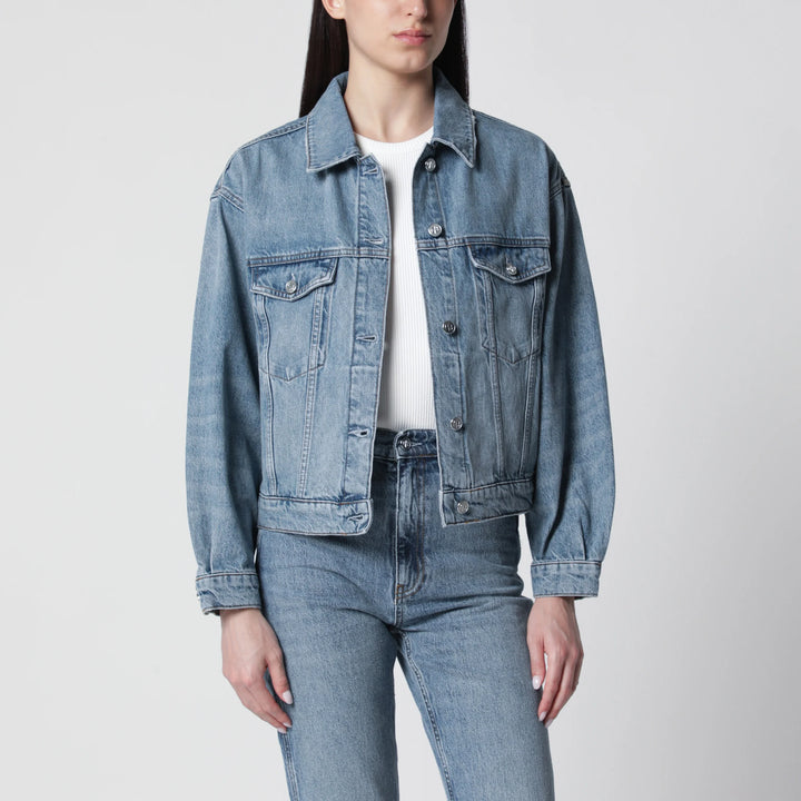 ANINE BING - Quincy washed denim jacket in cascade blue
