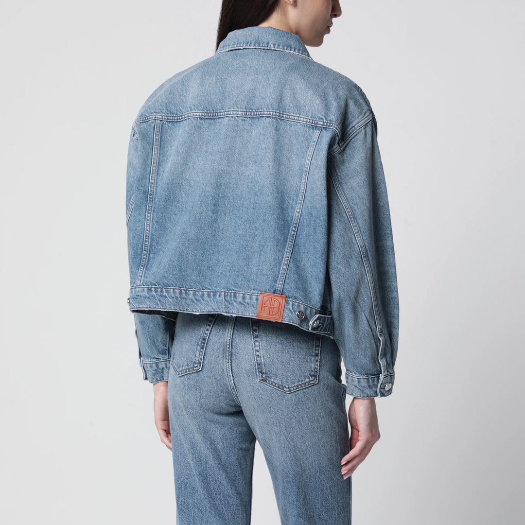 ANINE BING - Quincy washed denim jacket in cascade blue