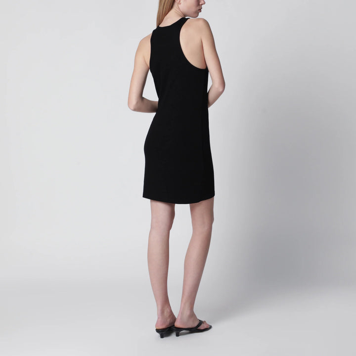 ANINE BING - Cole ribbed cotton halter mini dress in black