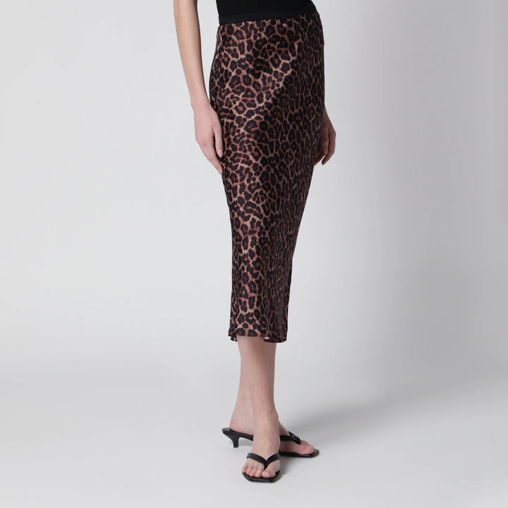 ANINE BING - Leopard-print silk midi skirt