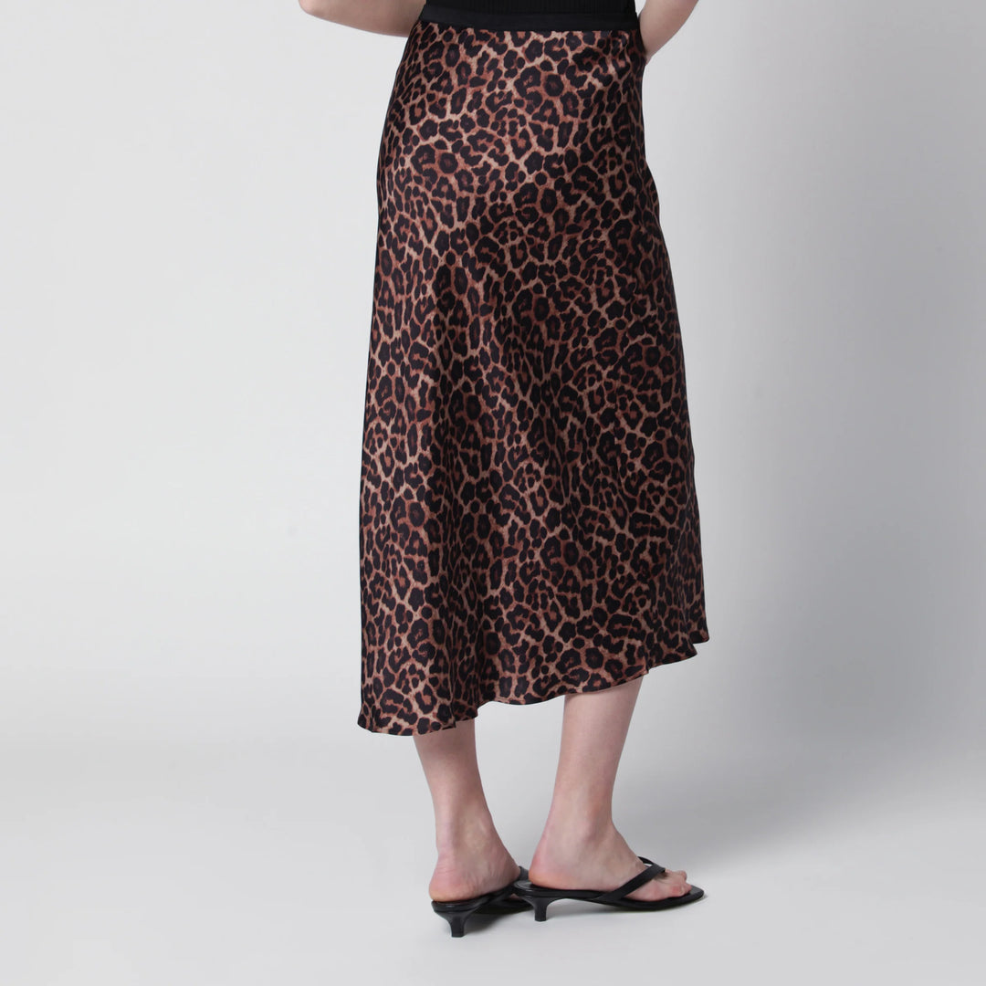 ANINE BING - Leopard-print silk midi skirt