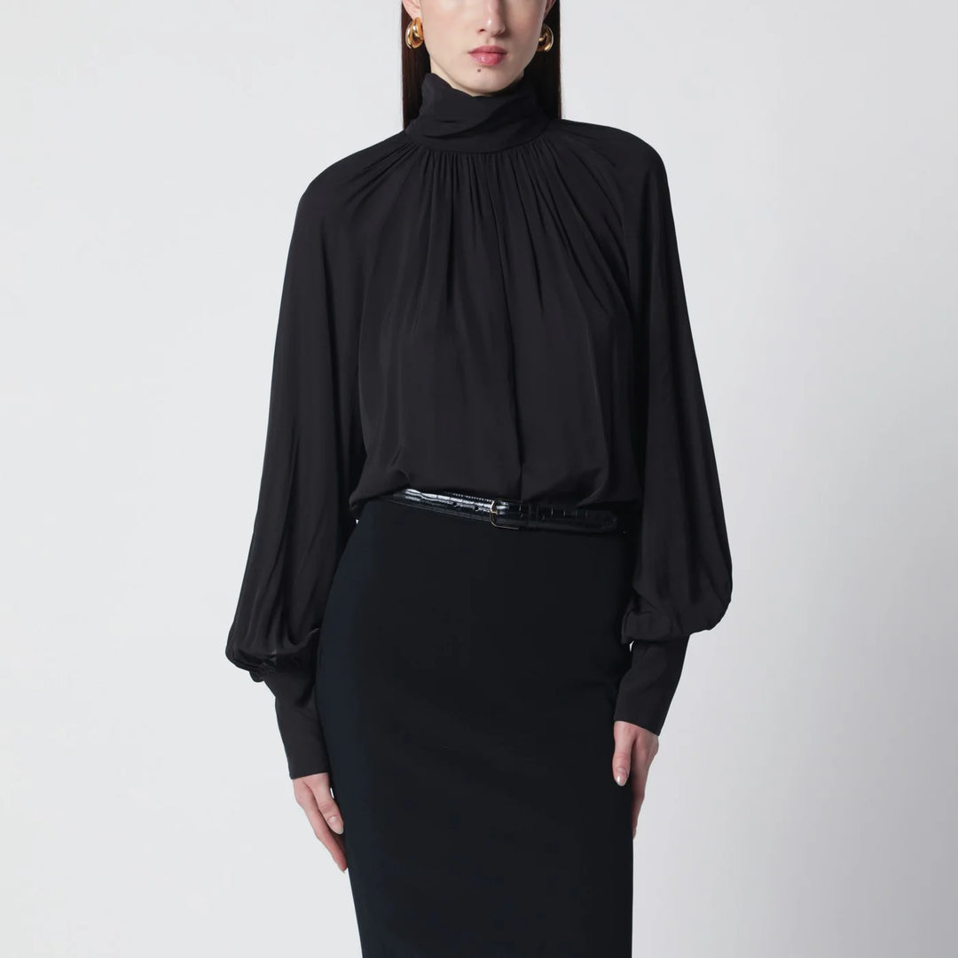ANINE BING - Black Anne viscose blouse