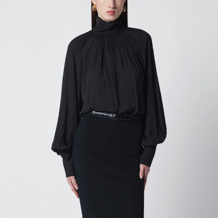 ANINE BING - Black Anne viscose blouse