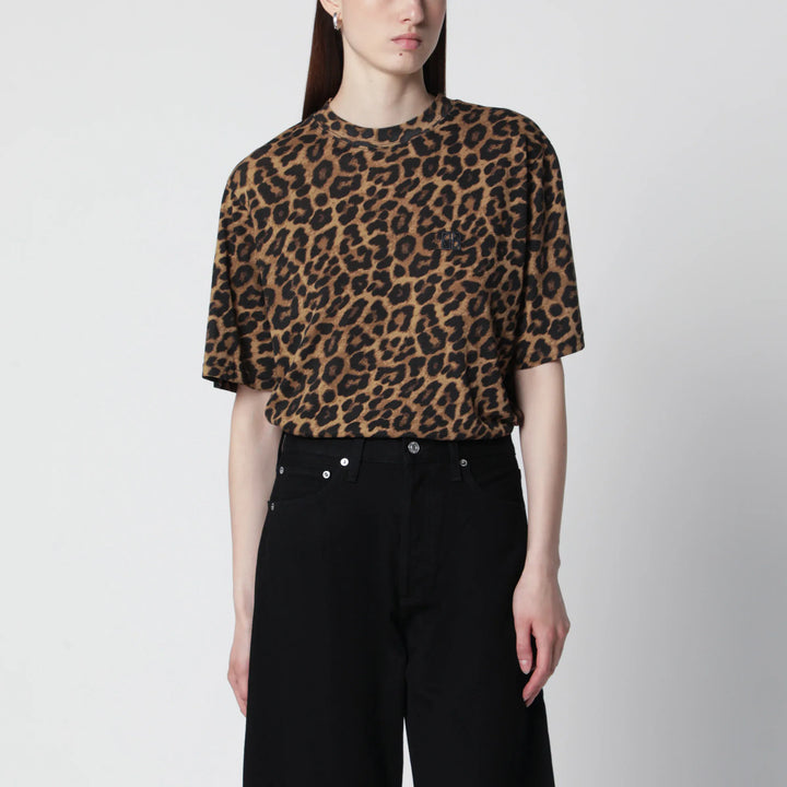 ANINE BING - Avi leopard print cotton T-shirt