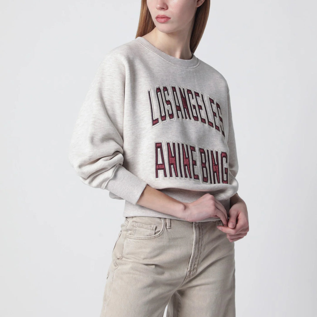 ANINE BING - Harry Shrunken La beige mélange sweatshirt
